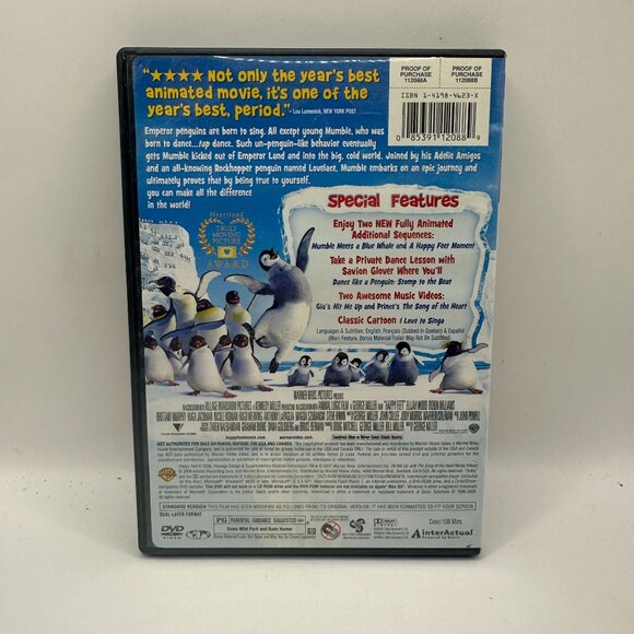 Happy Feet Full-Screen Edition DVD Rated PG Warner Bros Robin Williams - Picture 2 of 3